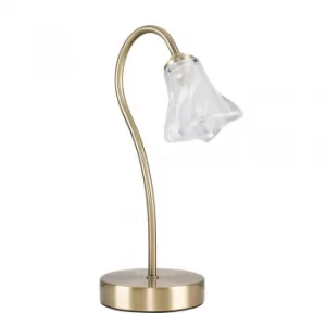 Image of Swan Neck Antique Brass Touch Table Lamp