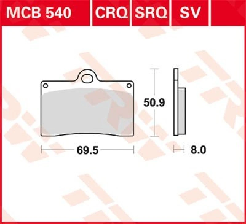 Image of TRW Lucas Brake pad MCB540
