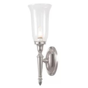 Image of Dryden 1 Light Bathroom Wall Light Polished Nickel IP44, G9