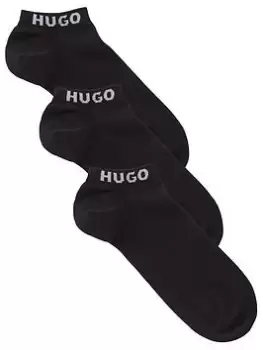 Image of HUGO Bodywear 3 Pack Trainer Sock - Black, Size 43-46, Men