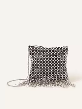 Image of Accessorize Beaded Fringe Chain Strap Bag, Black, Women