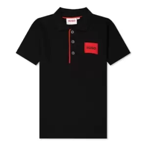 Image of HUGO Boys Hugo Square Logo Polo Shirt - Black
