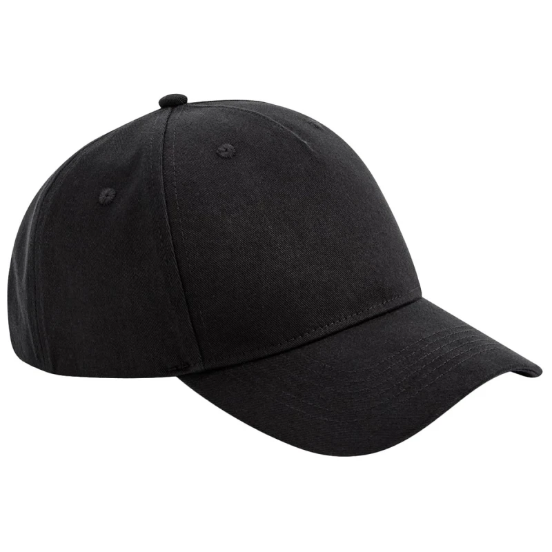 Image of Beechfield Beechfield Men Cotton 5 Panel Baseball Cap in Black One Size Male 5063107337535