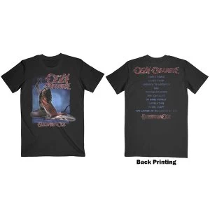 Image of Ozzy Osbourne - Blizzard of Ozz Tracklist Unisex Large T-Shirt - Black