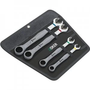 Image of Wera 05073290001 Joker Ratcheting crowfoot wrench set 4 Piece 10 - 19 mm