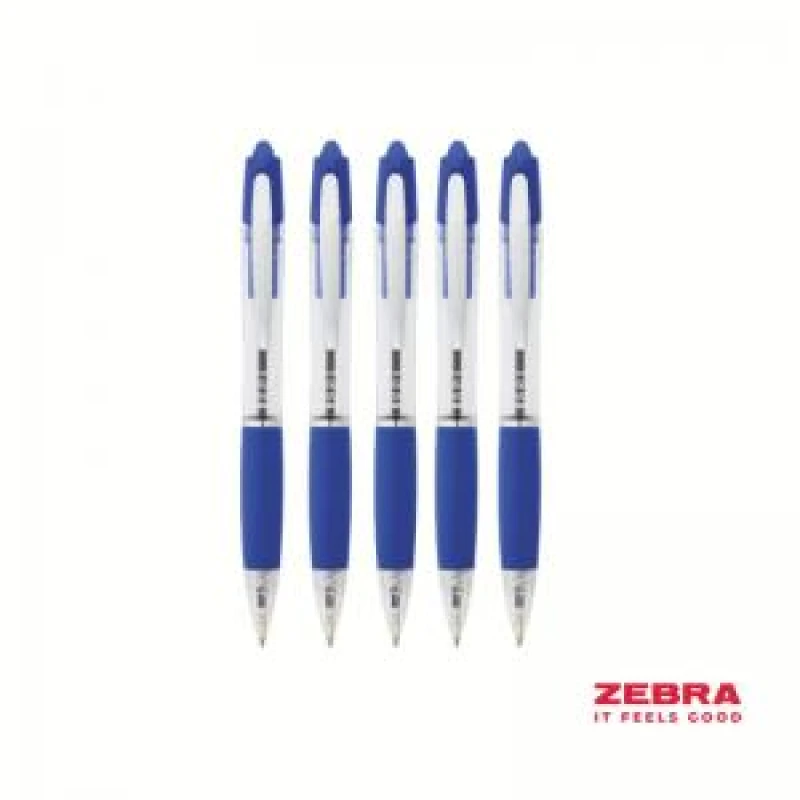 Image of Zebra Z-Grip Max Retractable Ballpoint Pen 0.6mm Line Blue (12 Pack) 59362