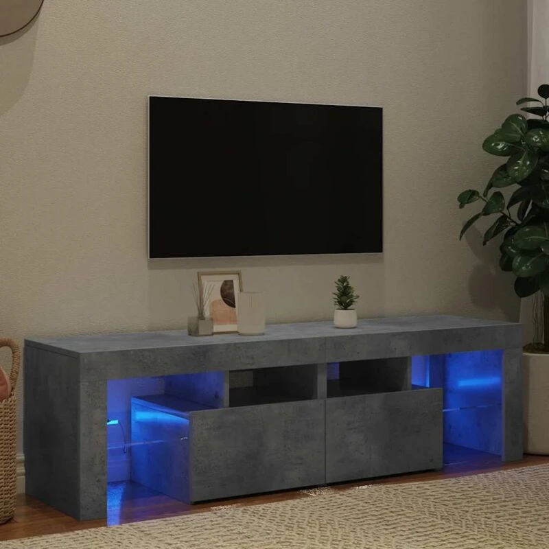 Image of VIDAXL TV Cabinet with LED Lights Concrete Grey 140x36.5x40cm vidaXL 8720286217788