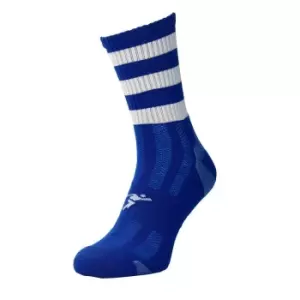 Image of Precision Childrens/Kids Pro Hooped Football Socks (12 UK Child-2 UK) (Royal Blue/White)