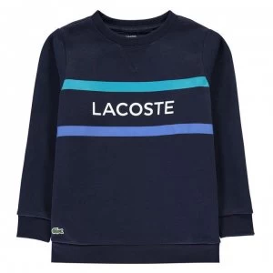 Image of Lacoste Stripe Sweatshirt - Navy N00