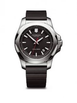 Image of Victorinox Victorinox Swiss Made I.N.O.X 200M Black Sapphire Glass Date Dial 43Mm Polished Stainless Steel Case Removable Bumper With Black Rubber Str