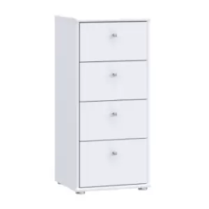 Image of FWStyle 4 Drawer Slimline Chest Of Drawers - White