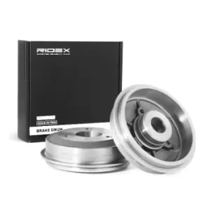 Image of RIDEX Brake Drum 123B0018 Rear Brakes,Drum Brake PEUGEOT,CITROEN,MEGA,106 II Schragheck (1A_, 1C_),106 I (1A, 1C),106 II Kasten / Schragheck (1S_)