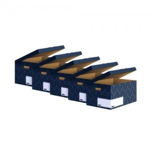 Image of Bankers Box Decor Flip Top Box Grey Pack of 5 4483601