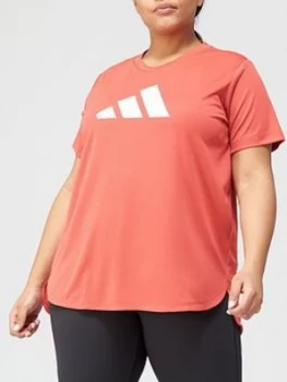 Image of Adidas Plus Badge Of Sport Logo T-Shirt - Red