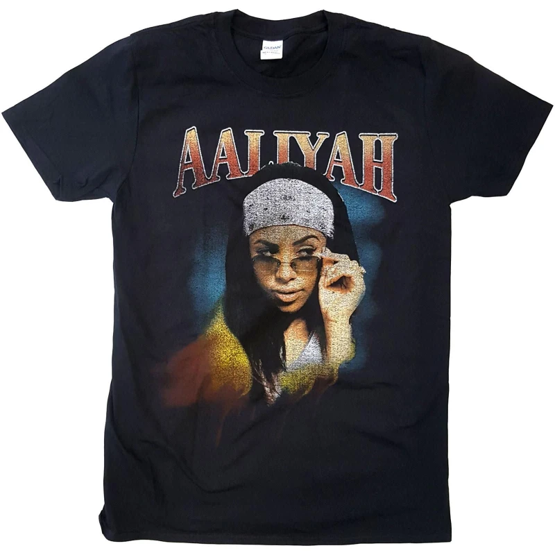 Image of Aaliyah Mens Trippy T-Shirt in Black Size: Medium Black Male M
