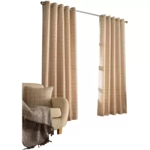Image of Furn Ellis Ringtop Eyelet Curtains (117 x 183 cm) (Natural) - Natural