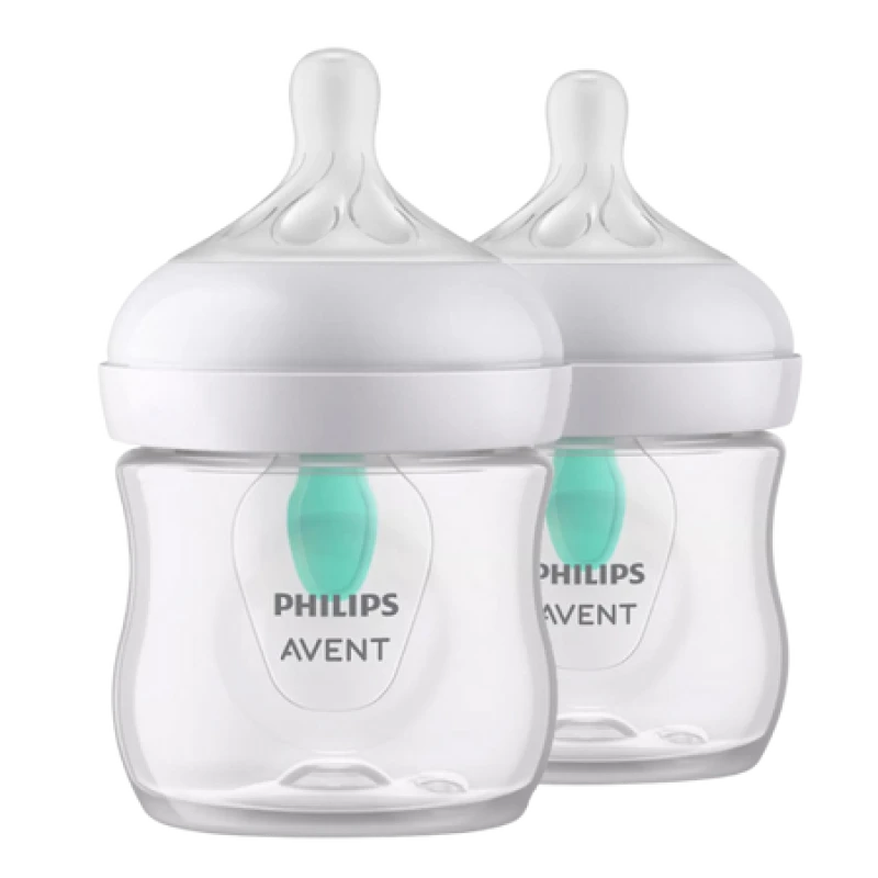 Image of Philips Avent Natural Response 0+ Months Baby Feeding Bottle With AirFree Vent a 2 x 125 ml AVT-FED12-BOTTLE