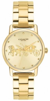Image of Coach Womens Grand Gold Case & Bracelet 14502976 Watch