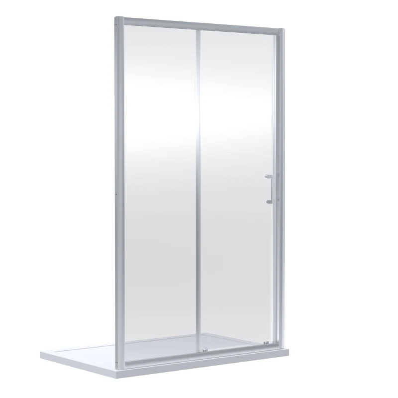 Image of Balterley 6mm Toughened Safety Glass Sliding Shower Door 1900 x 1000mm Chrome Silver