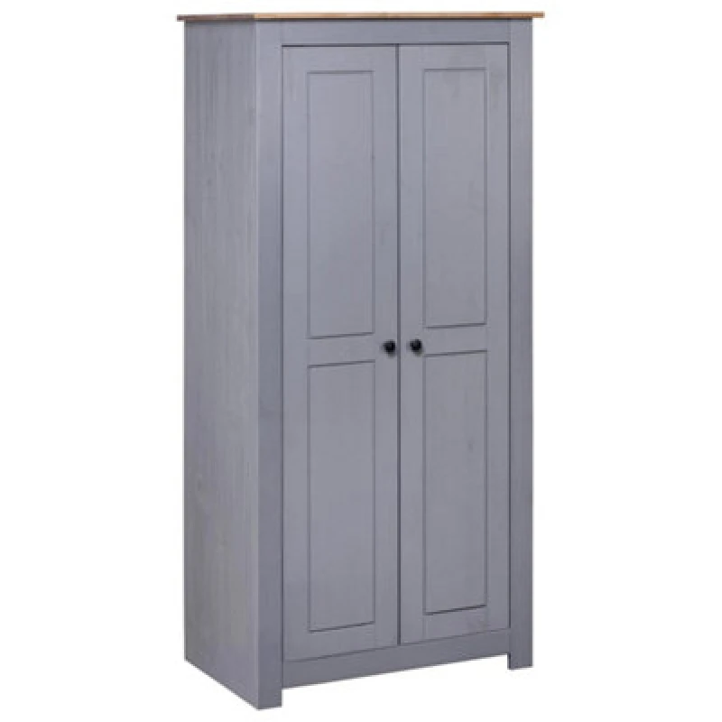 Image of Vidaxl Wardrobe Grey 80X50X171.5cm Solid Pine Panama Range