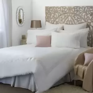 Image of Belledorm Felicity Duvet Cover Set (Double) (White) - White