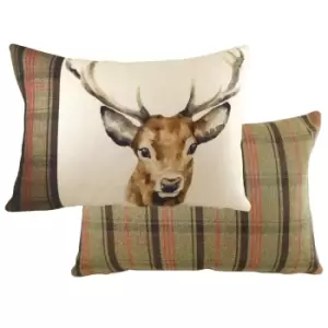 Image of Hunter Stag Rectangular Cushion Multicolour