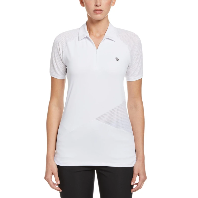 Image of Original Penguin Ss Zip Asym - White White 8