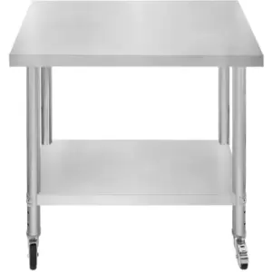 Image of Catering Work Bench Table Stainless Steel Food Prep Kitchen - Silver