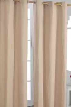 Image of Plain Cotton Ready Made Eyelet Curtain Pair
