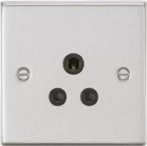 Image of KnightsBridge 5A Unswitched Socket - Square Edge Brushed Chrome Finish with Black Insert