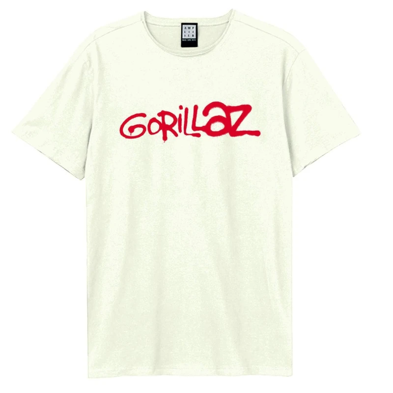 Image of Amplified Amplified Men Gorillaz Logo T-Shirt in White Size: X-Small White XS Male 5063703425896