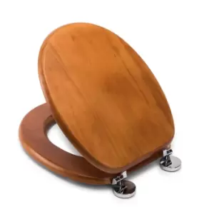 Image of Croydex Davos Antique Pine Flexi-Fix Toilet Seat