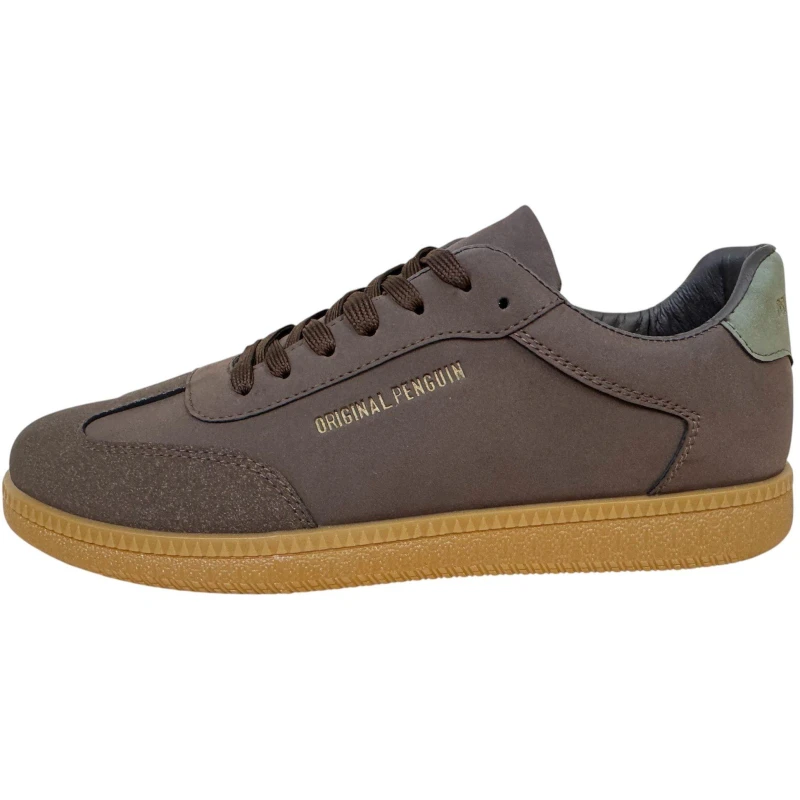 Image of Original Penguin Mens Salsa Court Trainers Choc Mix male 6 (39)
