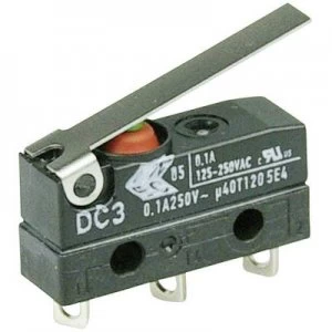 Image of Cherry Switches Microswitch DC3C A1LC 250 V AC 0.1 A 1 x OnOn IP67 momentary