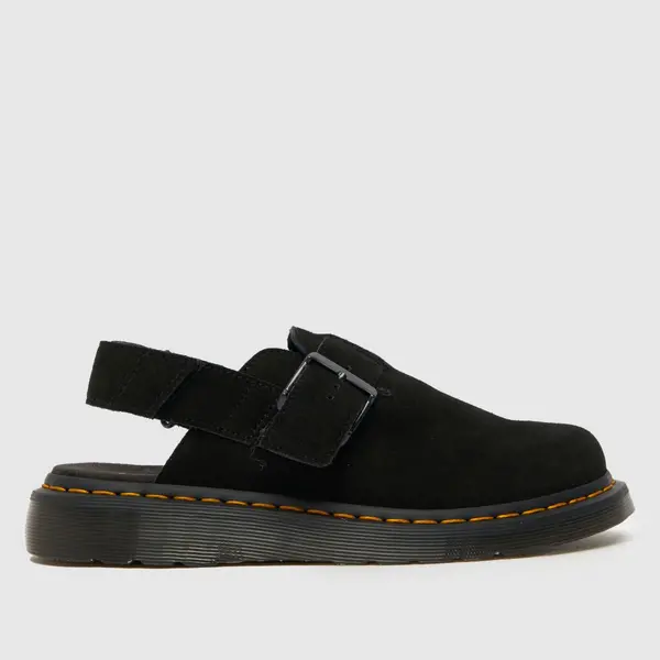 Image of Dr Martens Black Eh Suede Jorge Ii Suede Slingback Mules Black Female 3 203877UK