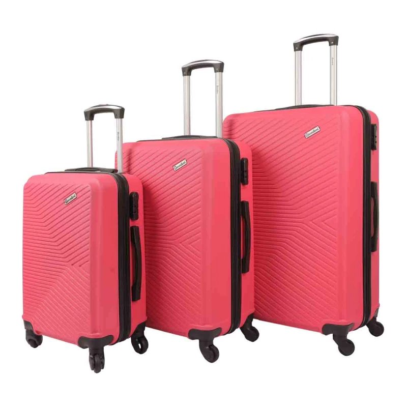Image of Groundlevel Infinity Hard Shell 3 Piece Luggage Set - Pink