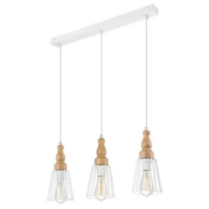 Image of Ingrid Bar Pendant Ceiling Light White, 3x E27