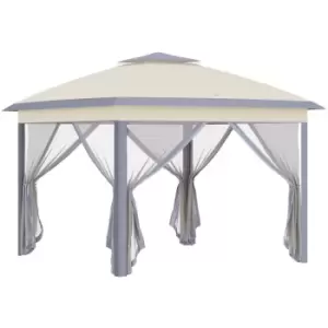 Image of Outsunny - Pop Up Gazebo Height Adjustable Canopy Tent w/ Carrying Bag, Beige - Beige