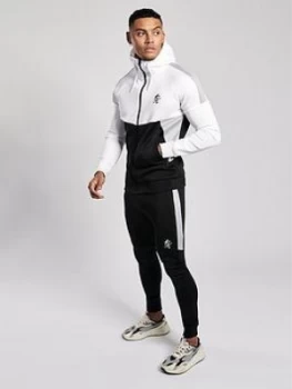 Image of Gym King Chiba Full Zip Hoodie Tracksuit - White/Black/Grey