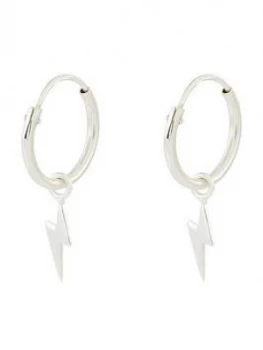 Image of Accessorize St Lightning Bolt Huggie Hoops - Silver