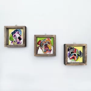 Image of UKZM009 Multicolor Decorative Framed MDF Painting (3 Pieces)