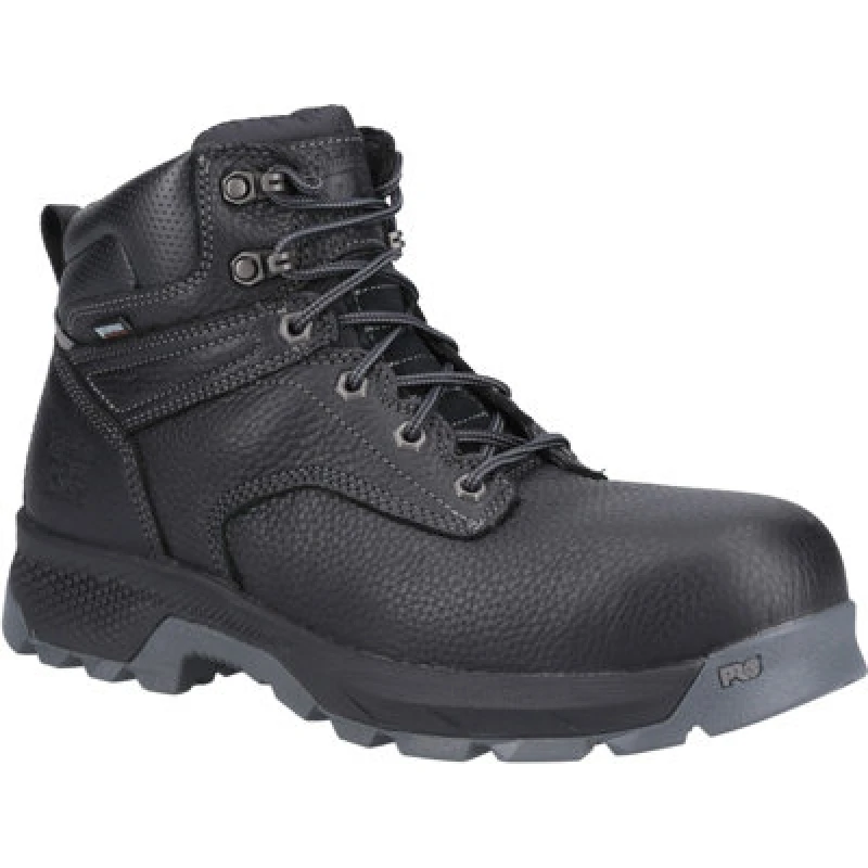 Image of Timberland Pro Titan 6" Waterproof Safety Boots in Black, Size 7 Rubber 39469-73624 Workwear & Safety > Safety Boots