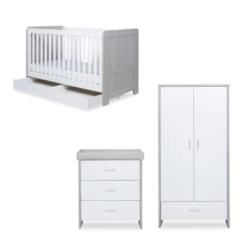 Image of Ickle Bubba Pembrey 3 Piece Furniture Set and Under Drawer - Ash Grey And White