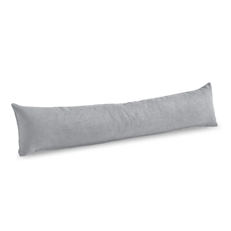 Image of Essential Living Velvet Chenille Draught Excluder 90cm x 15cm x 15cm Silver ZWAYDESIL