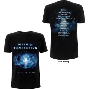 Image of Within Temptation - Silent Force Tracks Unisex Medium T-Shirt - Black