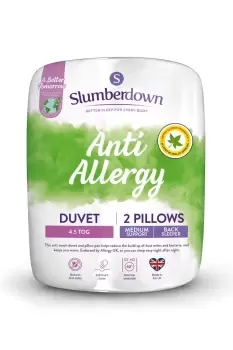 Image of Anti Allergy 4.5 Tog Summer Duvet With 2 Pillows