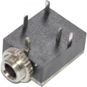 Image of 3.5mm audio jack Socket horizontal mount Number of pins 3 Stereo Black
