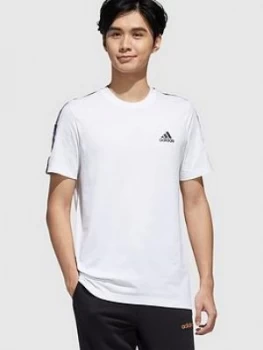 Image of Adidas Essential Tape T-Shirt - White