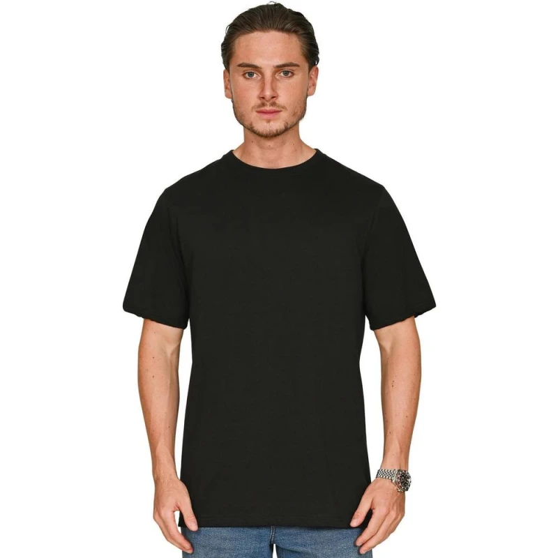 Image of Casual Classics Mens Core 180 Combed Ringspun Cotton Tall T-Shirt in Black Size: Small Black Male S