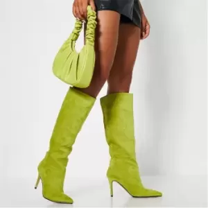 Image of I Saw It First FauXSuede Stiletto Heel Knee High Boots - Green
